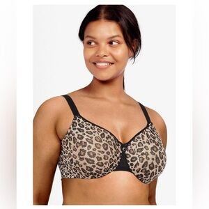 CHANTELLE C MAGNIFIQUE SEAMLESS UNLINED MINIMIZER BRA - 32DD - LEOPARD